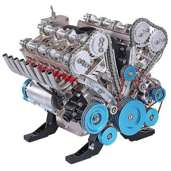 Mini Inline Fire-Cylinder Motor Model Kits Legetøj til Voksne Fire-Cylinder Resin Smykker
