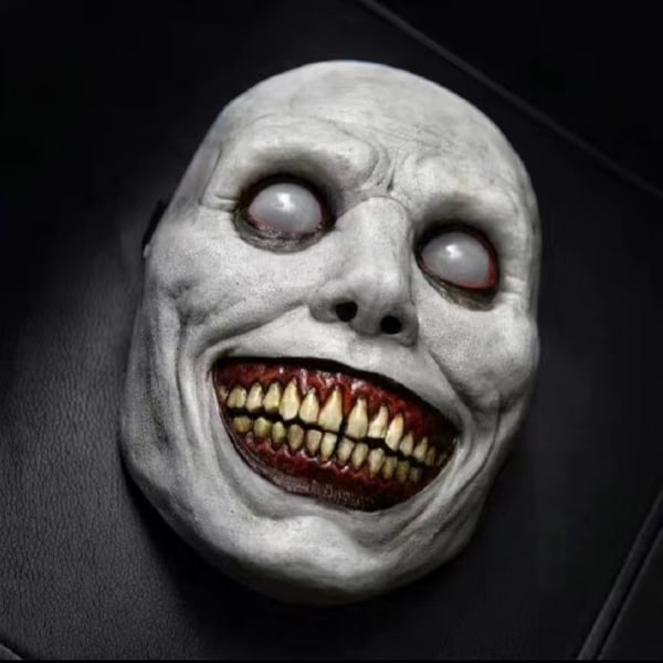 Halloween Maske Exorcist Horror Smilende Hvide Øjne Dæmon Maske