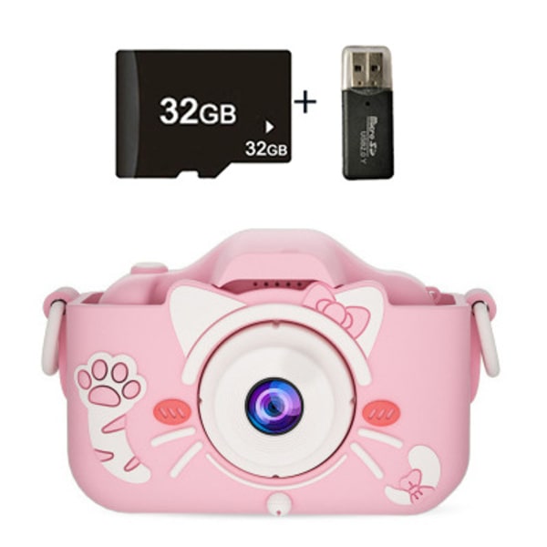 Rosa kamera for barn, 2,0 tommers digitalkamera for barn, Toy Digital C