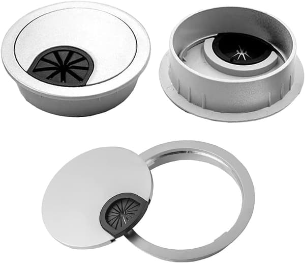 60mm skrivebordsgrommet, kabelhull, kabelgjennomføringsdeksel, datamaskin plast