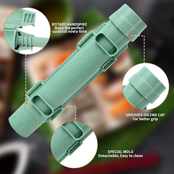 Sushi Maker Kit, Sushi Maker Roll, Sushi Bazooka, Sushi Maker, Sushi Maker, Sushi Molds for Beginners, with Bamboo Mat and Cloth, Kitchen Accessorie