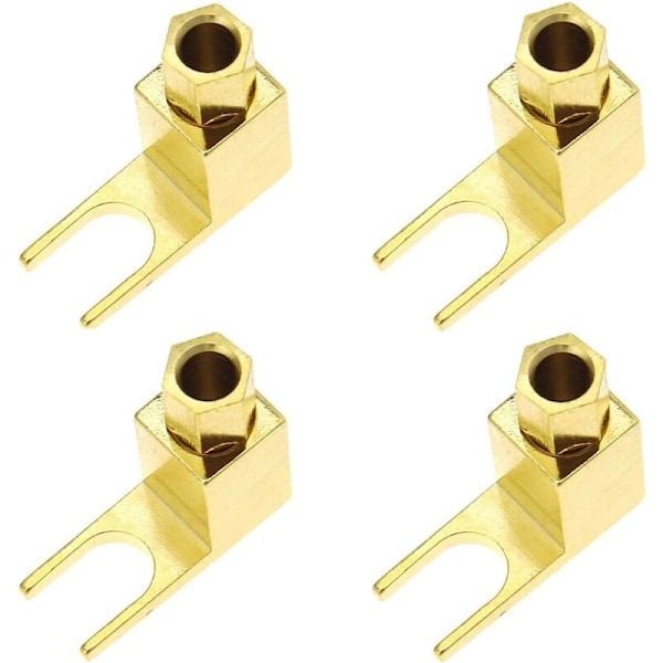 4 rums højttalerkabelstik, high-end banan-til-spade adapter, højttalerkabel, retvinklet spade gaffel og bindingsstik, guldbelagt