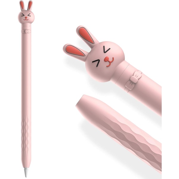 (Apple Pencil 1st,Rabbit)Söpö case Apple Pencil 1st Generatille, pehmeä silikonikotelon case Cover suojaus Apple Pencil 1st Generat
