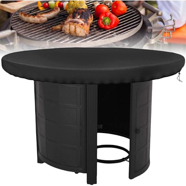 100 cm beskyttelsescover til bålfad, 420d rundt beskyttelsescover til bålplade, vandtæt, anti-UV, til rundt ekstra bord, bålplade og grill