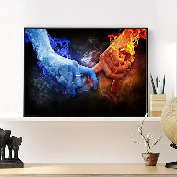 Hand-in-hand canvas målning kärna högupplöst bläckstrålemålning ramfri dekorativ målning vardagsrum sovrum heminredning