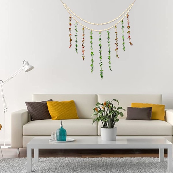 Soveværelse Væg Hængende Træ Perle Garland Kunstig Eucalyptus Naturlig Greenery Dekoration