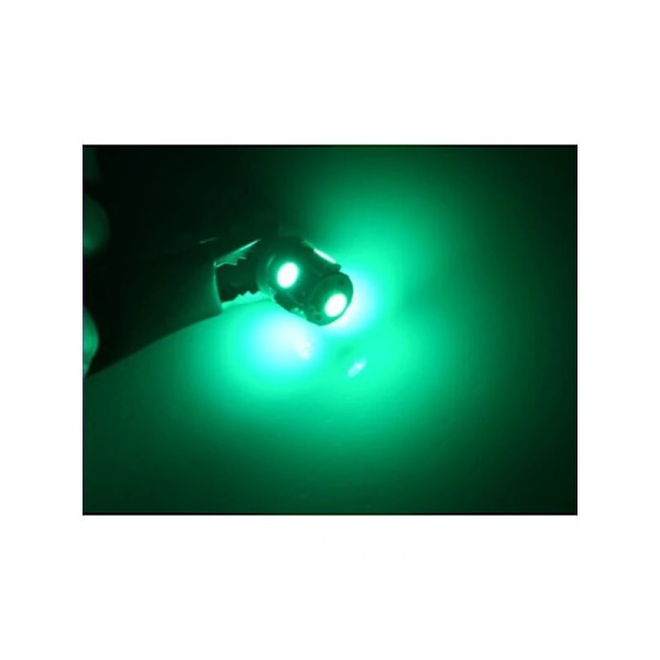 (Grön) Ba9s LED med 5 SMD5050-chips 2-pack T4W Silvergrå Grön Grön 2-pack