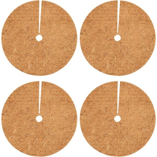 Set med 4 kokosskyddsskal 20 cm för blomkrukor, skyddsmattor mot ogräs, utomhusväxter för vintern