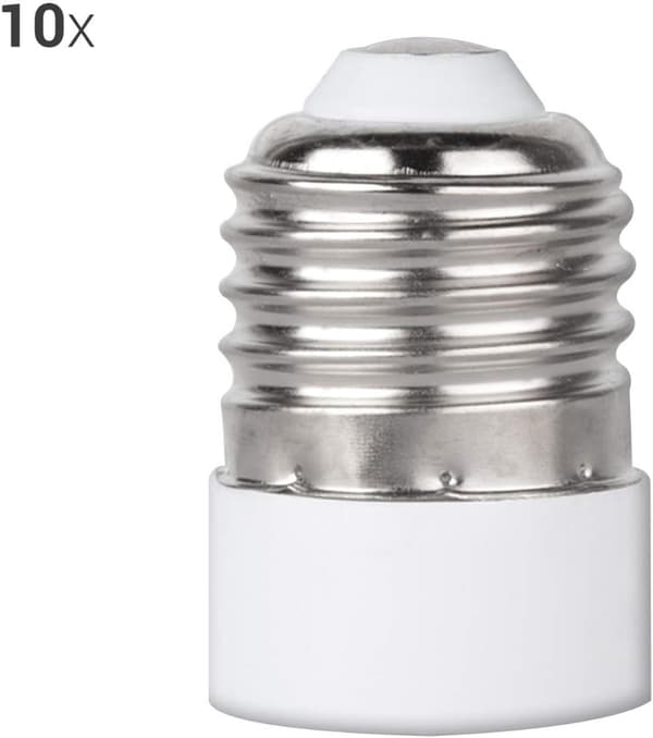 10x sokkelkonvertere - 10x E27 til E14 sokkelkonvertere - E14 sokkelkonvertere til halogen LED-pærer