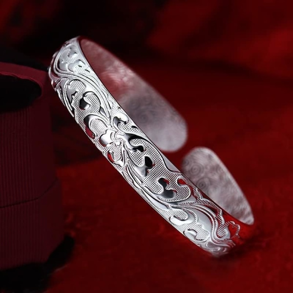 Kvinnersmykker 999 sterling sølv armbånd mote mansjett armring Ch