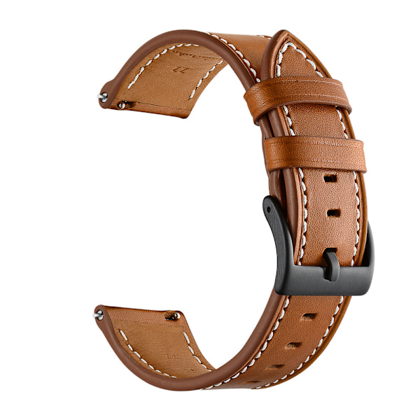 Læderrem, ægte læderrem, egnet til Samsung Watch 3/4, 22mm (brun)