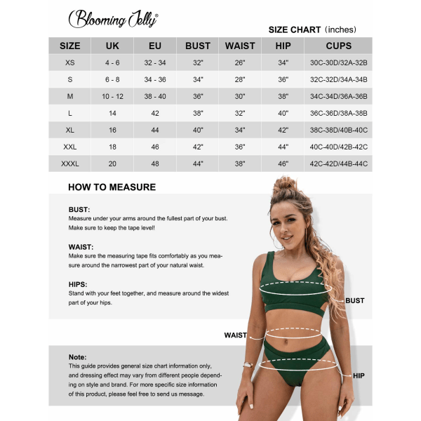 Damen High Waist Bikini Set Push Up Gepolstert