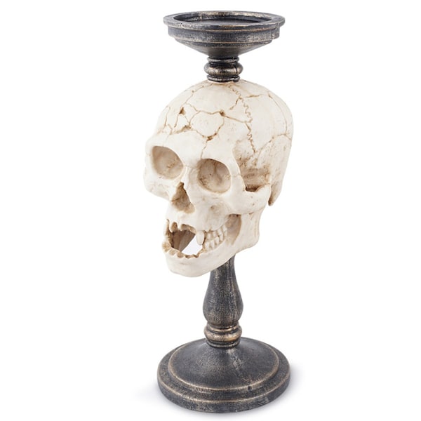 Resin kranie lysestage Halloween gaveartikler (1 stk.)