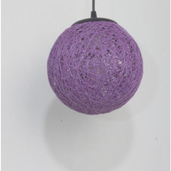 Hengende lampe, lysekrone Kreativ personlighet kunst hamp ball rotting lysekrone (15cm lilla)