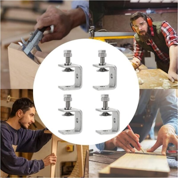 Robuste rustfrie ståltvinger, 4 stk. C-tvinger, 0-25 mm robuste C-tvinger, trearbeidsfester, tigertvinge med stor kjeve for trearbeid, sveising,