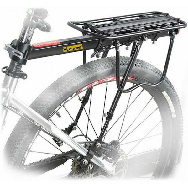 110Lb Kapacitet Næsten Universal Justerbar Cykel Bagagebærer Cykeludstyr Stativ Fodlager Cykelbærer Stativer Med Reflekterende Logo
