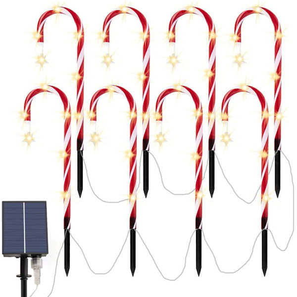 8 stycken öppna julgransljus, LED-julgransljus, solträdgårdslampor, juldekorationer