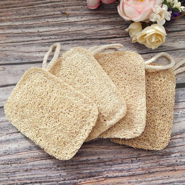 6-pack naturlig luffa för kök, diskmaskin och grytor, dubbelt tjock luffa sänglakan och badhandduk rengöringsmaterial
