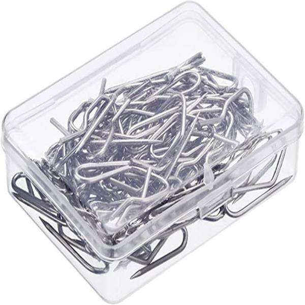 Metalliset Verhokoukut, 58 kpl Drapery Hook Pins Ruostumattomasta Teräksestä Pin-on Koukut Ikkunaverhoille, Suihkuverhoille, Oviverhoille, Hopea (3,3 cm x 2,5 cm)