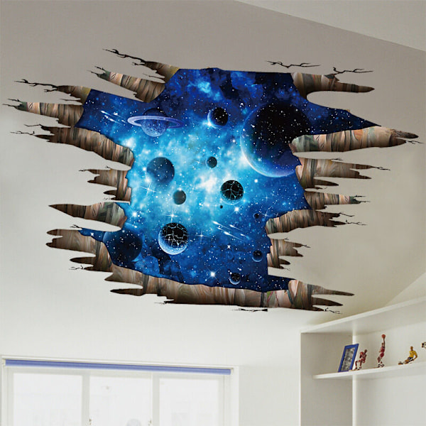 Veggklistremerke Univers Planet Galakse 3D Gulvklistremerke Klistremerke Tak Veggklistremerke Dekorasjon Stue Hjem Soverom Baby Barn Gutter Gutter Jenter Gutter