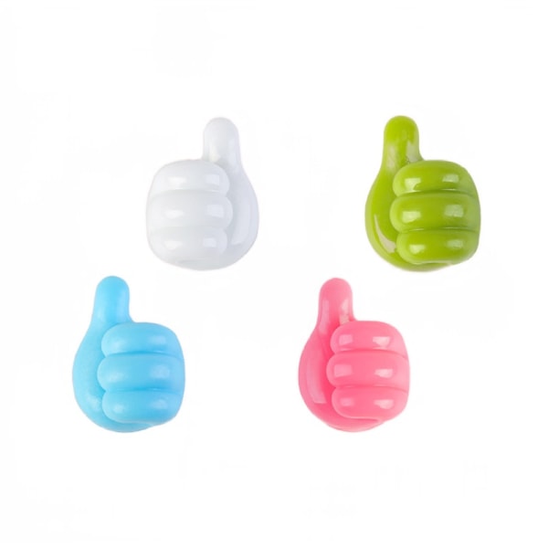 4pcs Thumb Hooks Thumb Up Wall Hooks Self Adhesive Silicone Thumb Wall Hooks Adhesive Cable Clips for Storage Cords, Earphones, Plugs