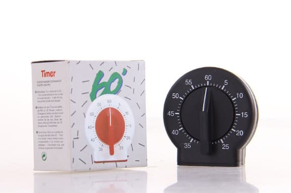 60 minutters mekanisk timer med korttidsindstilling, 0 til 60 minutter, til hårfarvning, kosmetisk påføring, skønhed, studerende, solarium (sort)1