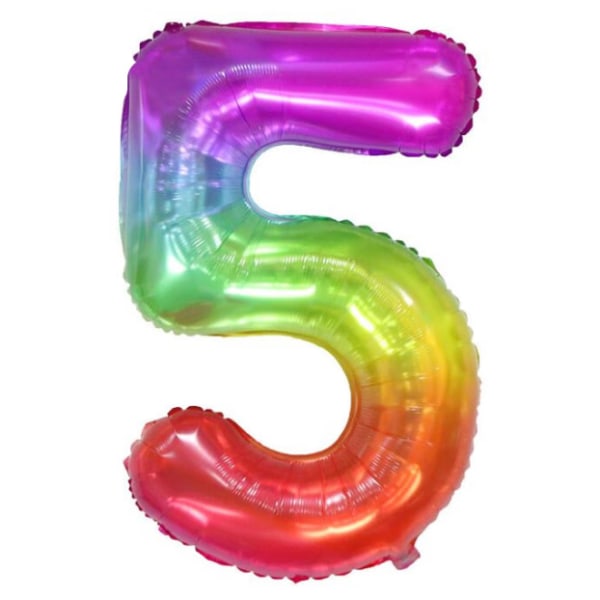Färgglada ballonger för 5-årsdag - Stort nummer 5 ballongnummer 5 - Grattis på födelsedagen Dekorationsballonger Års födelsedagsfest Flyger med helium 5 ballonger