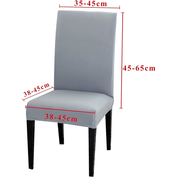 Stoltrekksett med 4 stk. Stretch stoltrekk Universal Polyester stoltrekk for spisestue hotell bankettfestdekorasjon bryllup, lys grå