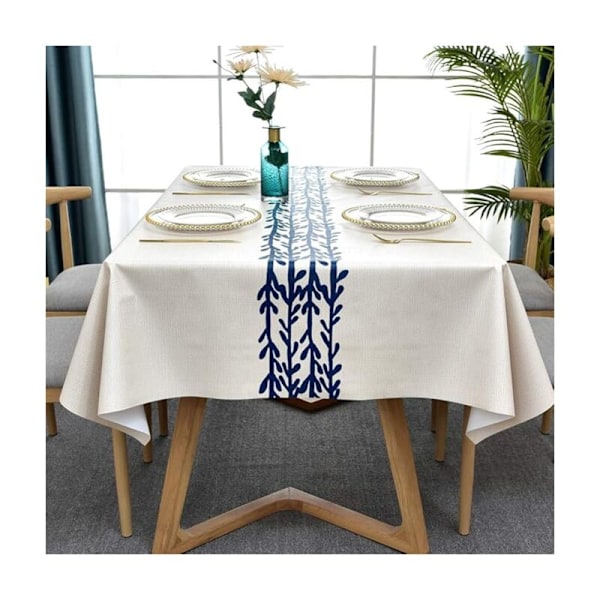 Tvättbar PVC Plastduk. Vattentätt Fyrkantigt Bordskydd för Kök, Picknick, Utomhus, Inomhus (140 x 140 cm, Rattan)