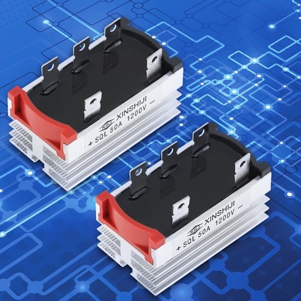 2 stk. Trefaset Diode Bro Ensretter 50 Amp 1200v Aluminium Høj Effekt Diode Bro Ensretter Trefaset