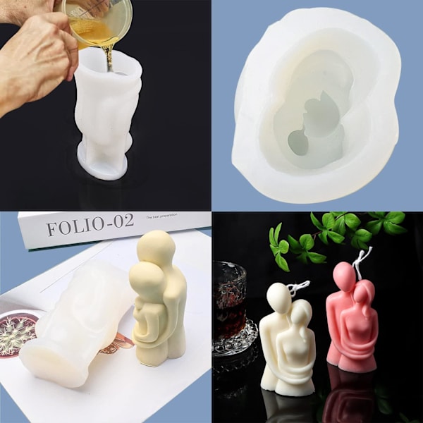 1 stk. kropslysform, par silikone lysform, 3D silikone lysform, kropslysform til gør-det-selv og dekoration.