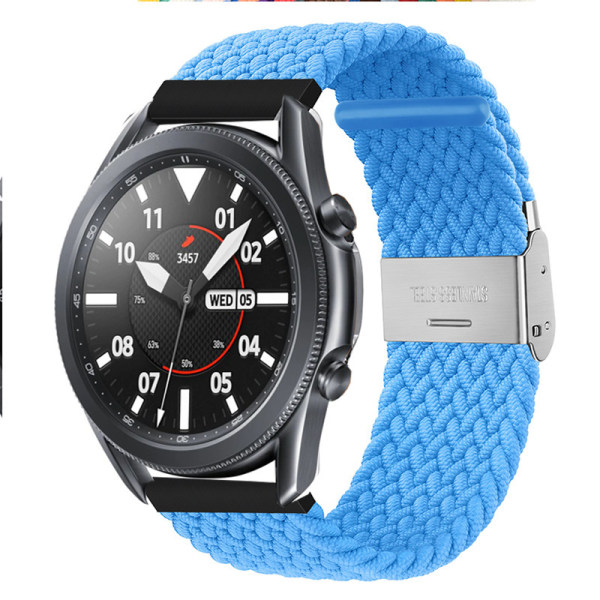 Justerbart nylonflätad spänne smart armband 22mm integrerad justering (C3)(C3) lämplig för Garmin Huawei Samsung