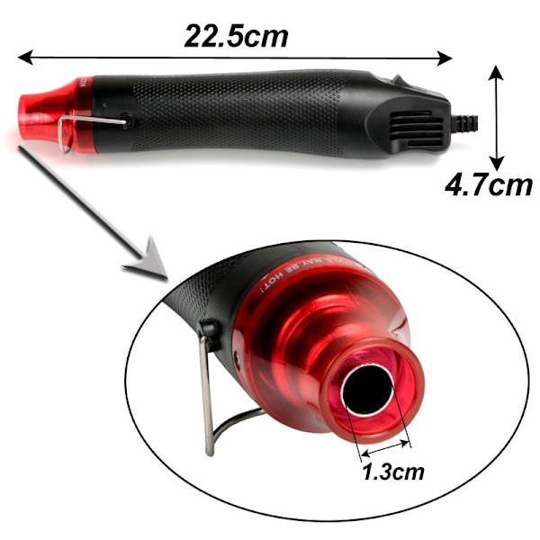 Röd Mini Värmepistol, DIY Termisk Ark Viktig för DIY Gummistämpel Konvex Pulver