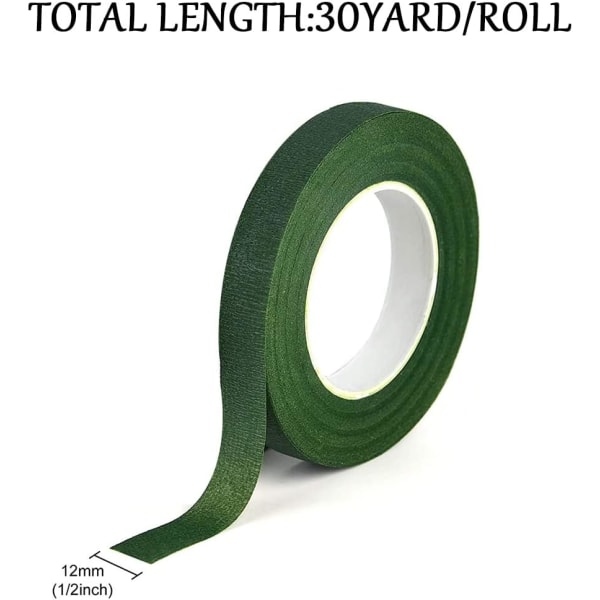 Pack of 3 Green Ribbon Florist 1/2 Inch per 30m (Dark Green)