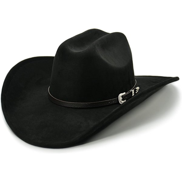 Fluffy følelse. Cowboyhatte til mænd og kvinder, formbar bred skygge - Filt Denim Western Cowboyhat