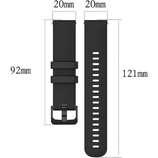 Silikonklokkebånd, 18mm erstatningsbånd med hurtigutløsing i myk silikon, for kvinner og menn, 18mm 20mm 22mm, svart