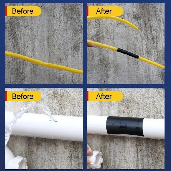 Superstark vattentät tejp med isolering för att stoppa läckor, högpresterande reparationsband för fogar för självreparation och för 150cm isolering