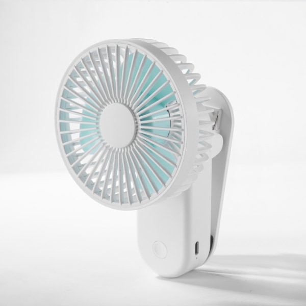 Hvid 4000mAh Mini Clamp Fan, Clip-on blæser med magnetisk stativ, 3 hastigheds USB bærbar blæser, kraftfuld og støjsvag til hjemmet, kontoret, bordet, campi