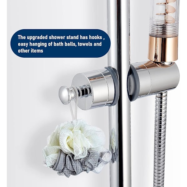Universal brusehovedholder glidende stang 2025mm justerbar bruseholder til håndbruser eller brusehoved til badeværelse 360° rotation kvalitet ABS plast