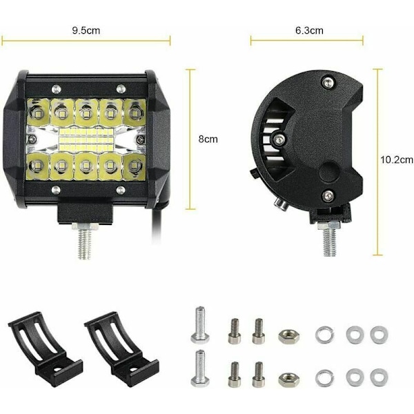 2 stk. 60W LED arbejdslys projektør, Flood Gulvlampe Projektør Lampe Kørsel, LED Langt fyrtårn af Lys Driver Udenfor Vej Båd Bræt