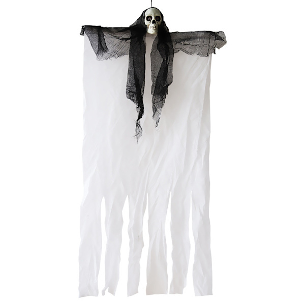 Halloween-koriste, riippuva haamupuku, rekvisiitta, kauhu, pääkallo, haamu, oviverho, riipus