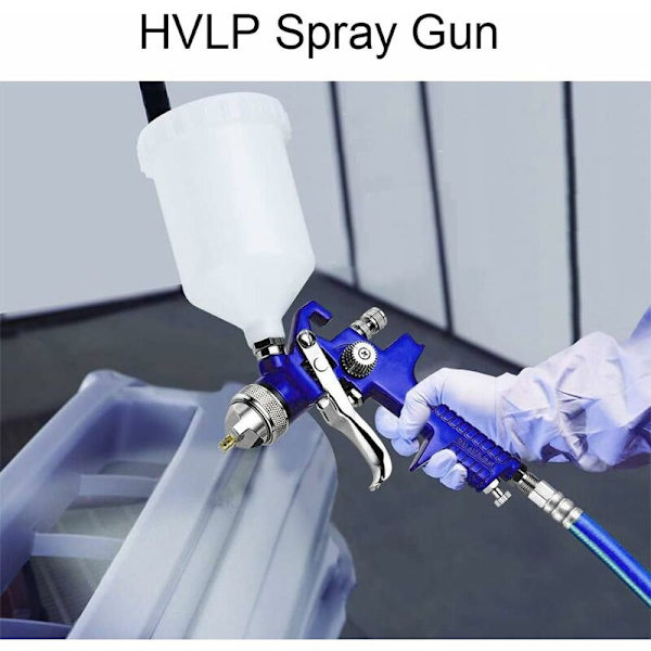 HVLP Air Gravity Spray Gun, 2 Paint Spray Guns, 0.8mm 150ml och 1.4mm 600ml Gravity Auto Feed Paint med låsbart lufttrycksregulator Air Spray G