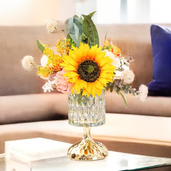 Moderne Goblet Glass Vase Blomsterarrangement til Hjemmet
