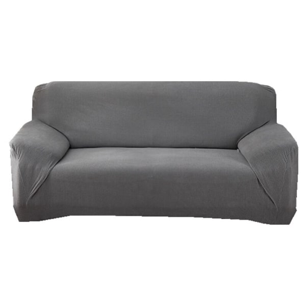1 x Strækbar Sofabetræk (145-185cm til 2-personers sofa), Møbelbeskytter med Elastisk Bund, Småternet Stof (Grå)