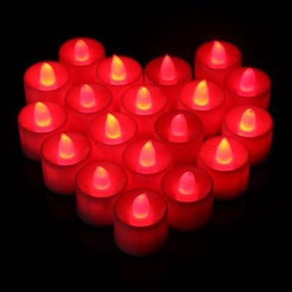 24 kpl:n LED-kynttiläsarja, paristokäyttöinen, liekitön, realistinen ja kirkas, LED-tealights - sähköiset tekokynttilät votiivipöydän juhliin syntymäpäivään