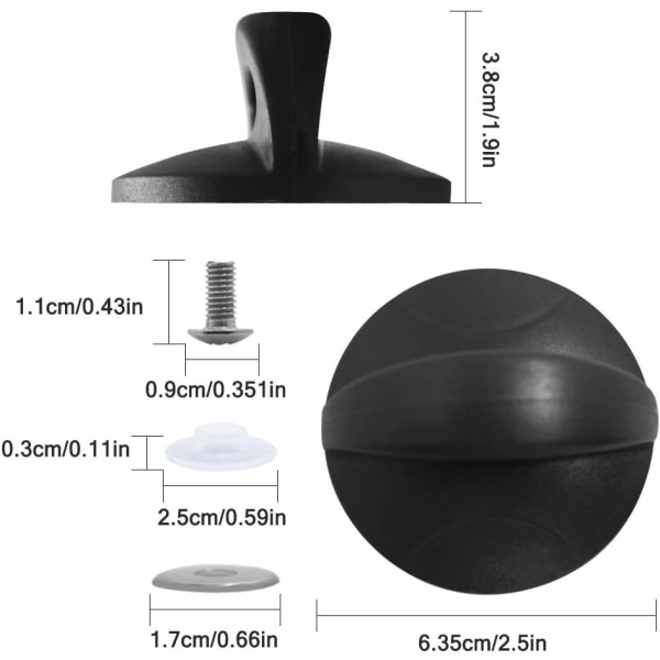 Musta 4 kpl sarjan kattilan kansi nupit, universaali korvaavat kahvat kattilan kansille, kattilalle, lasikannelle