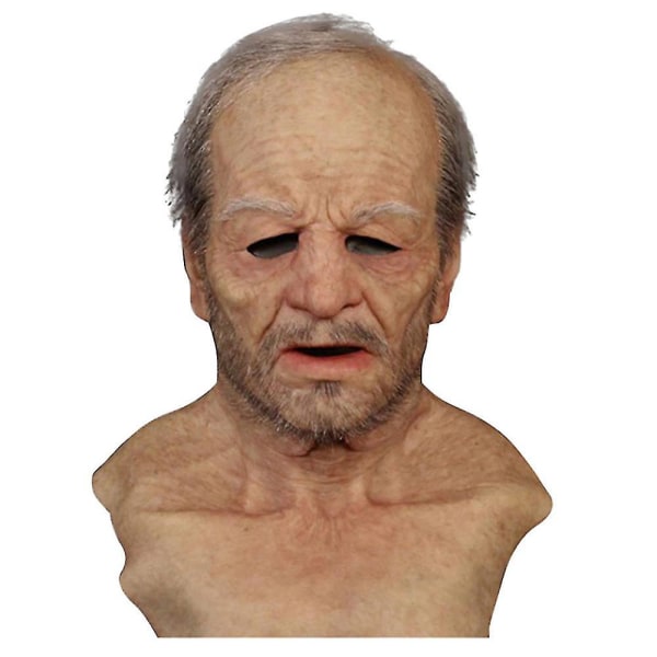 Halloween voksen ældre mand latex fuldmaske ansigtsdækkende cosplay H