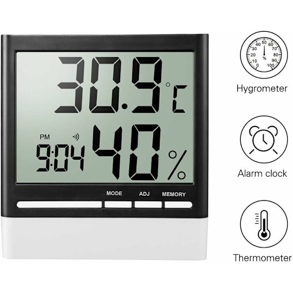Hygrometer Digital Elektronisk Digital Termometer, Digital Trådlös Hygrometer Termometer, Termo-Hygrometer LCD, Baby Babyrum Termometer, Laptop