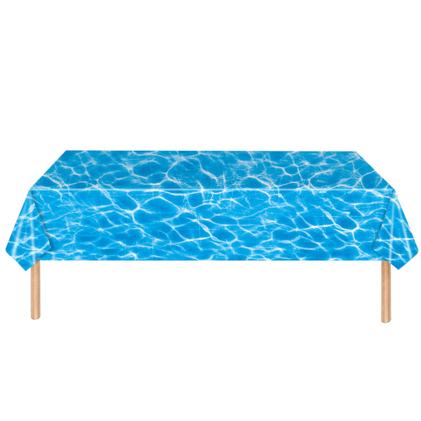 Sæt med 1 137*274CM plastikduge med havbølger, havfestdug, undervands trykt dug, dug til strand, pool, fødselsdag