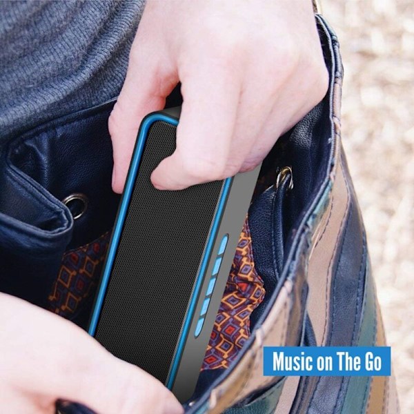 Portabel trådlös högtalare, 5.0 Bluetooth-högtalare med 3D stereo hifi-bas, 1200 mAh batteri, 12 timmars speltid (blå)